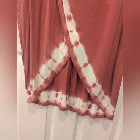 Seven 7 sleeveless maxi dress tie-dye cascade hem Stretch Boho Sleeveless Size L - Picture 5 of 7